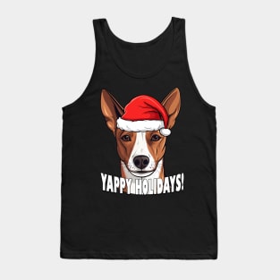 Basenji Christmas Gift Yappy Holidays Santa Dog Tank Top
